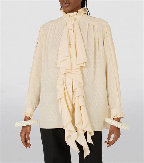 gucci ruffle shirt|gucci tops for women.